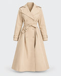 Beige Pleated Trench Coat