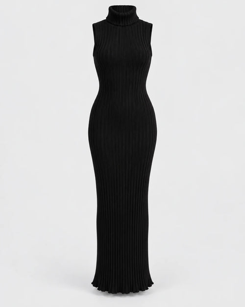 Black Ribbed Maxi Dress